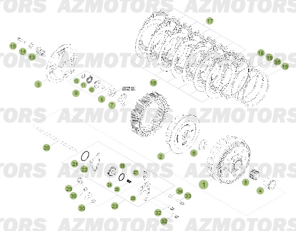 Embrayage AZMOTORS PiÃ¨ces BETA RR 2T 250 - (2014)
