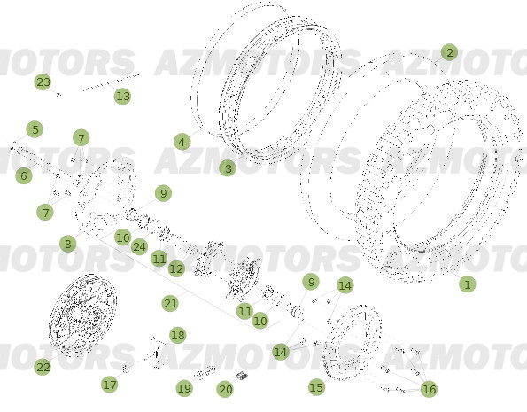 Roue Arriere AZMOTORS PiÃ¨ces BETA RR 2T 250 - (2014)