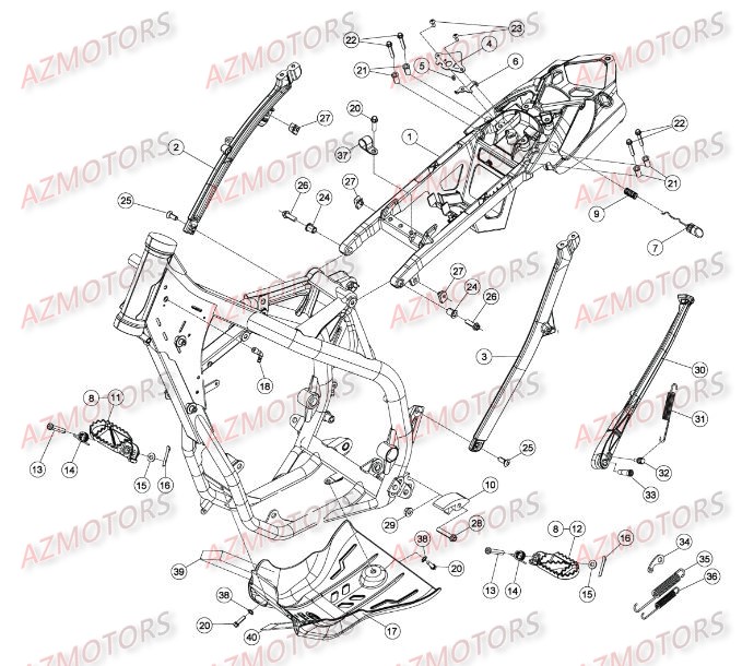 Accessoires Du Chassis AZMOTORS Pieces BETA RR 2T 250 - (2015)