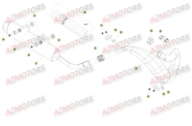 Echappement AZMOTORS Pieces BETA RR 2T 250 - (2015)