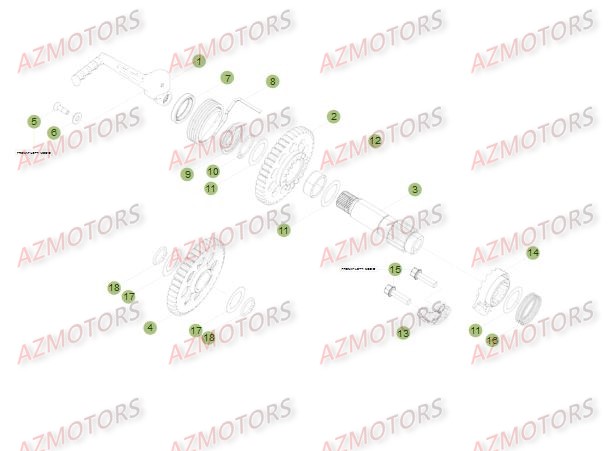 Kick Starter AZMOTORS Pieces BETA RR 2T 250 - (2015)