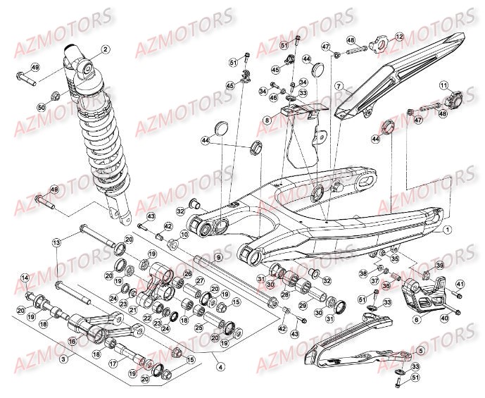Suspension Arriere AZMOTORS Pieces BETA RR 2T 250 - (2015)