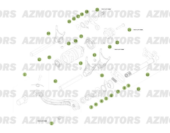 Commande Boite A Vitesses Du No Serie 750000 A 759999 AZMOTORS PiÃ¨ces BETA RR 2T 300 - (2013)