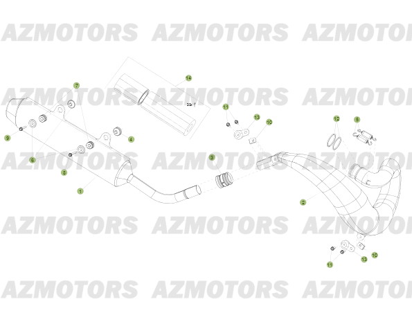 Echappement AZMOTORS PiÃ¨ces BETA RR 2T 300 - (2013)