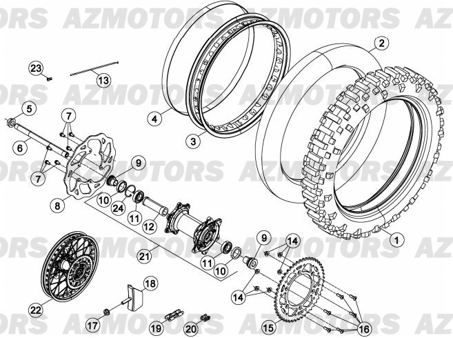 Roue Arriere AZMOTORS PiÃ¨ces BETA RR 2T 300 - (2013)