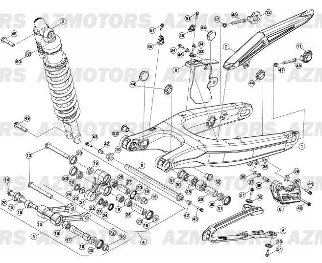 Suspension Arriere AZMOTORS PiÃ¨ces BETA RR 2T 300 - (2013)