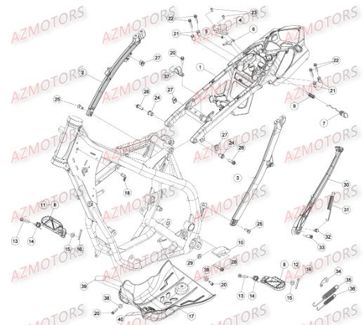 Accessoires Du Chassis AZMOTORS Pieces BETA RR 2T 300 - (2015)