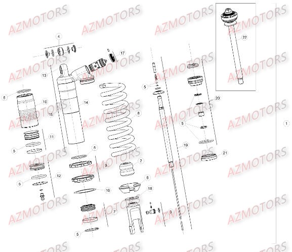 Amortisseur AZMOTORS Pieces BETA RR 2T 300 - (2015)