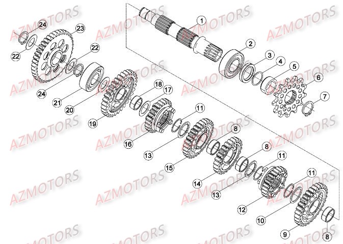 Boite A Vitesses 2 AZMOTORS Pieces BETA RR 2T 300 - (2015)