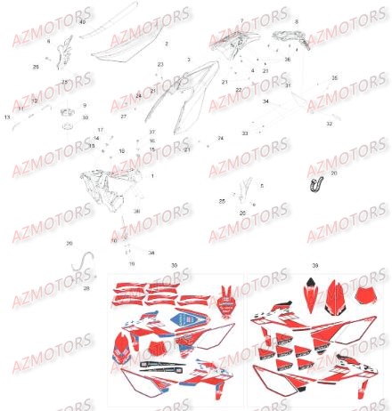 Carenages Arriere AZMOTORS Pieces BETA RR 2T 300 - (2015)