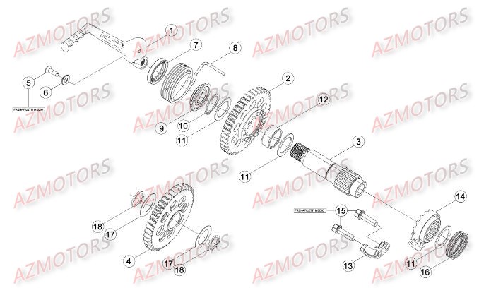 Kick Starter AZMOTORS Pieces BETA RR 2T 300 - (2015)