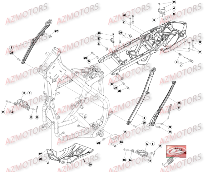 Accessoires Du Chassis AZMOTORS Pieces BETA RR 2T 300 - (2016)