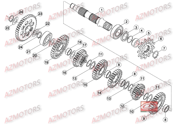 Boite A Vitesses 2 AZMOTORS Pieces BETA RR 2T 300 - (2016)