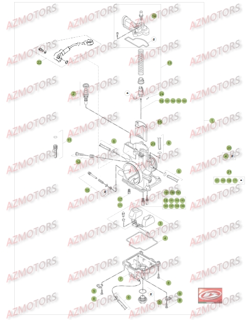 Carburateur AZMOTORS Pieces BETA RR 2T 300 - (2016)