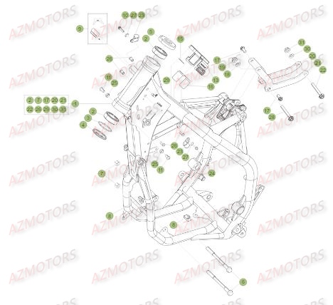 Chassis AZMOTORS Pieces BETA RR 2T 300 - (2017)