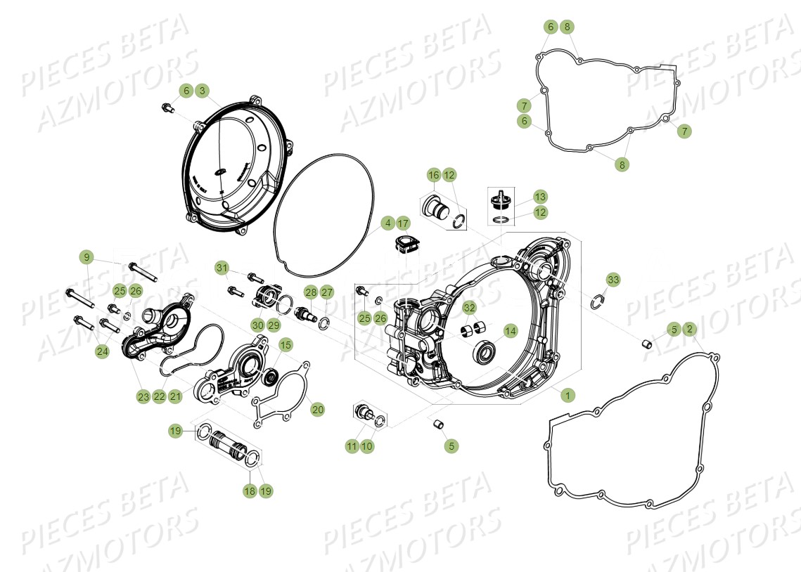 Couvercle D Embrayage AZMOTORS Pieces BETA RR 2T 300 - (2018)