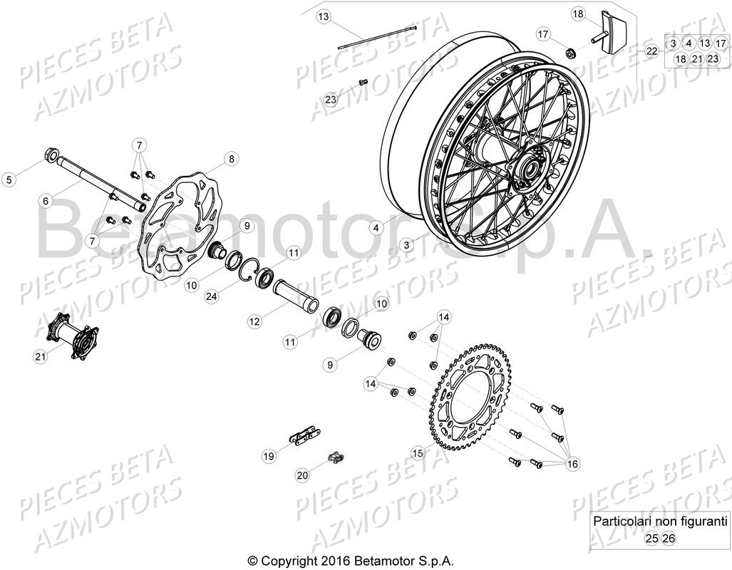 Roue Arriere AZMOTORS PiÃ¨ces Beta RR 4T 350 Enduro - 2017