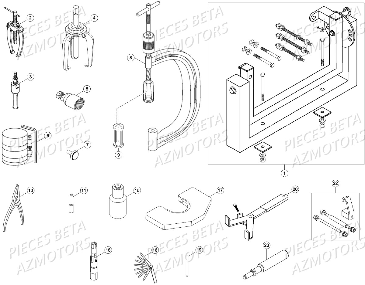 Outillage Special AZMOTORS PiÃ¨ces Beta RR 4T 390 Enduro - 2016