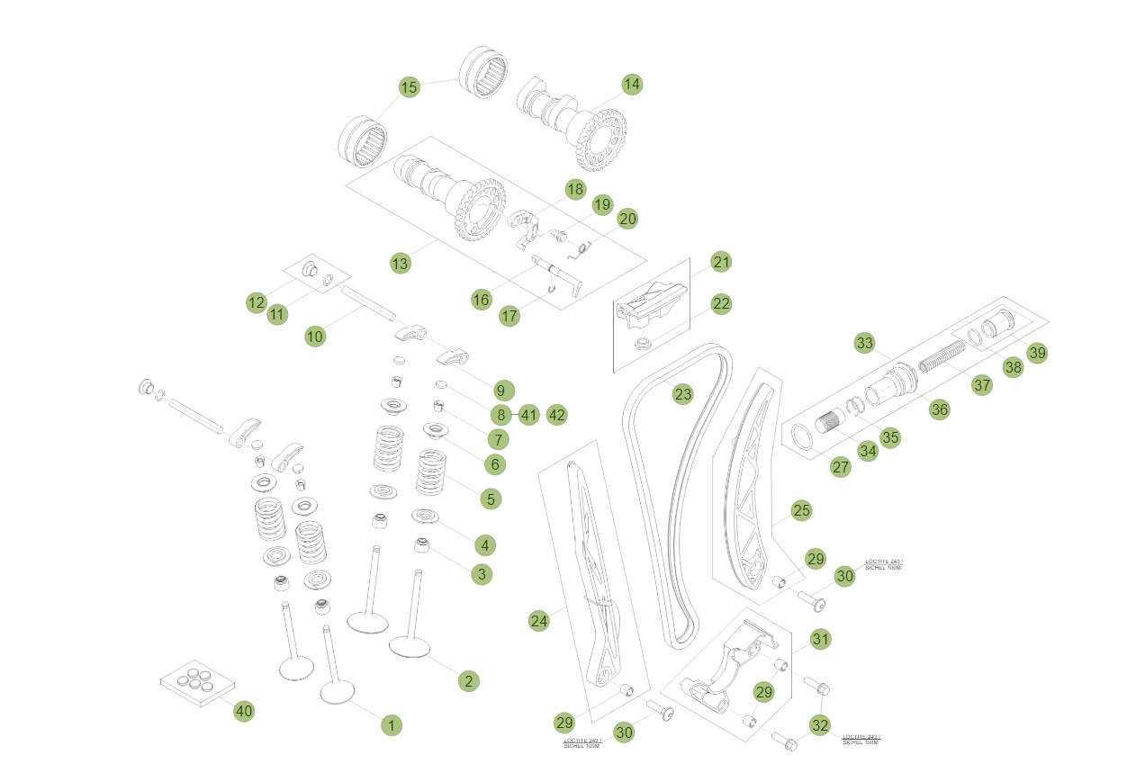 Cylindre Culasse Distribution 2 AZMOTORS PiÃ¨ces Beta RR 4T 480 Enduro - 2016