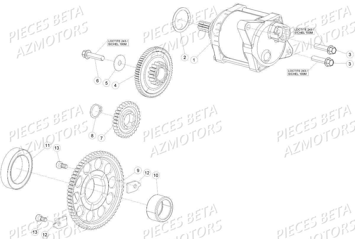 Demarrage Electrique AZMOTORS PiÃ¨ces Beta RR 4T 480 Enduro - 2016