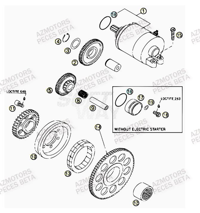 Demarreur AZMOTORS PiÃ¨ces BETA RR 4T 400 - [2007]