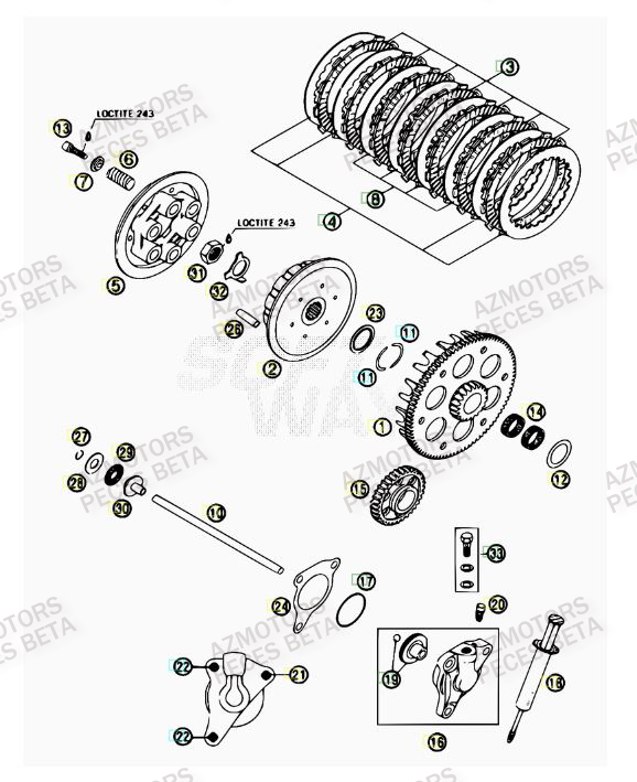 Embrayage AZMOTORS PiÃ¨ces BETA RR 4T 400 - [2007]