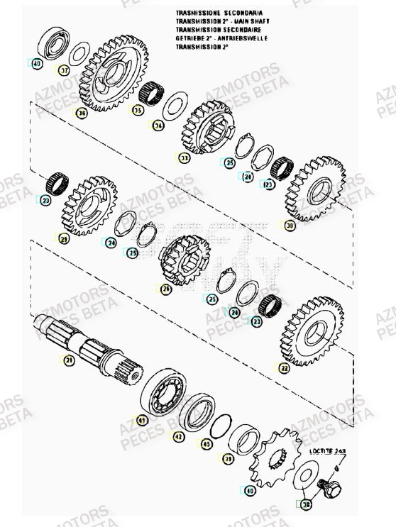 Transmission AZMOTORS PiÃ¨ces BETA RR 4T 400 - [2007]