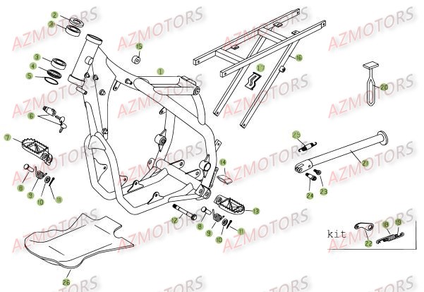 Accessoires Du Chassis AZMOTORS PiÃ¨ces Beta RR 4T 450 Enduro - 2008