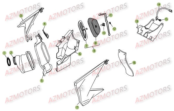 Boitier Du Filtre AZMOTORS PiÃ¨ces Beta RR 4T 450 Enduro - 2008