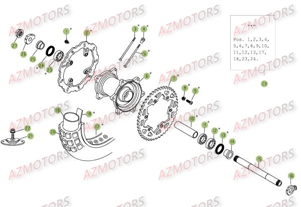 Roue Arriere AZMOTORS PiÃ¨ces Beta RR 4T 450 Enduro - 2008