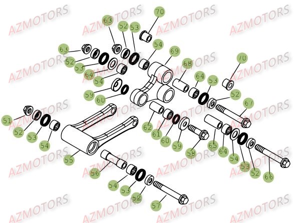 Biellette De Suspension Du No Serie 1 A 67 AZMOTORS PiÃ¨ces Beta RR 4T 525 Enduro - 2008