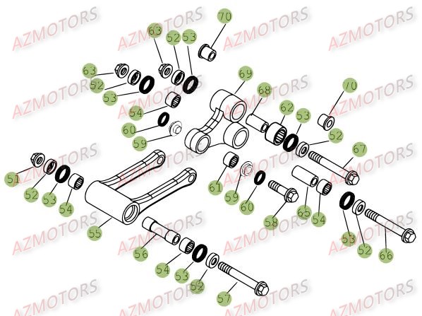 Biellette De Suspension Du No Serie 68 A 999999 AZMOTORS PiÃ¨ces Beta RR 4T 525 Enduro - 2008