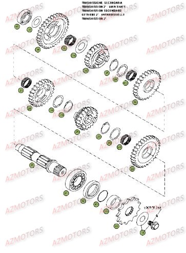 Boite A Vitesses 2 AZMOTORS PiÃ¨ces Beta RR 4T 525 Enduro - 2008
