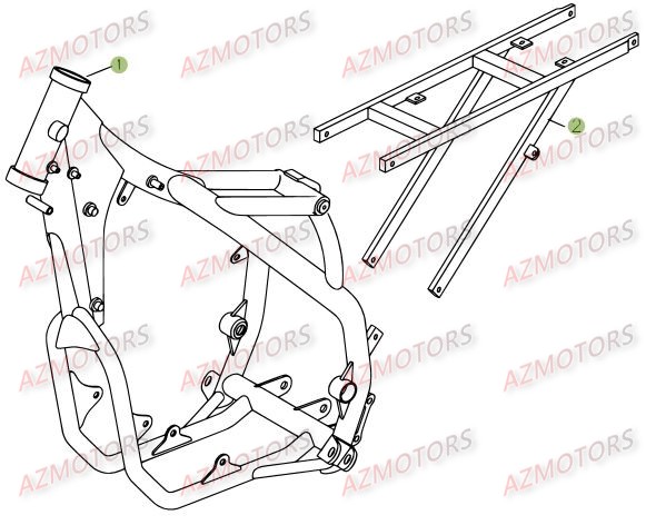 Chassis AZMOTORS PiÃ¨ces Beta RR 4T 525 Enduro - 2008
