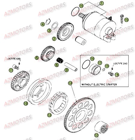 Demarreur AZMOTORS PiÃ¨ces Beta RR 4T 525 Enduro - 2008