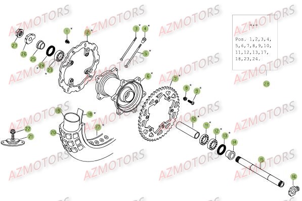 Roue Arriere AZMOTORS PiÃ¨ces Beta RR 4T 525 Enduro - 2008