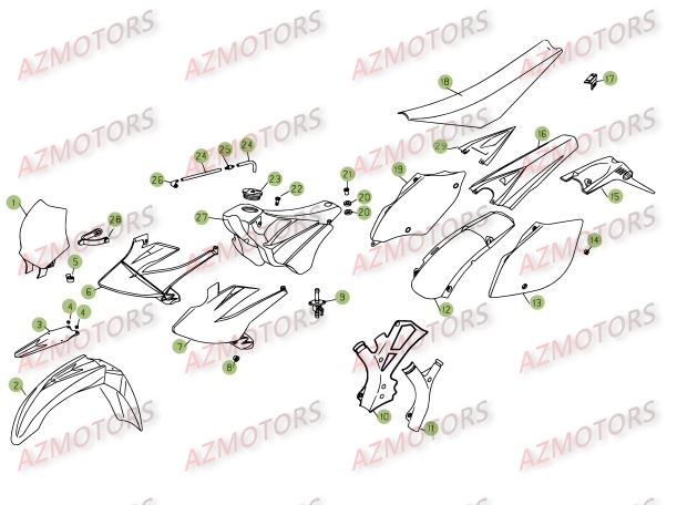 Carenages Reservoir Selle AZMOTORS PiÃ¨ces BETA RR 4T 400 - [2008]