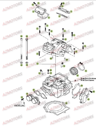 Cylindre Culasse Distribution AZMOTORS PiÃ¨ces BETA RR 4T 400 - [2008]