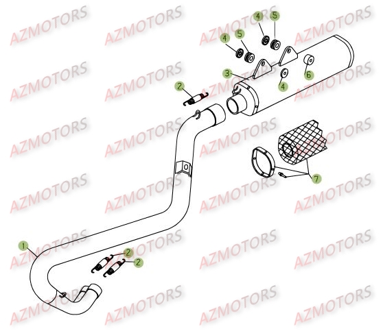 Echappement AZMOTORS PiÃ¨ces BETA RR 4T 400 - [2008]