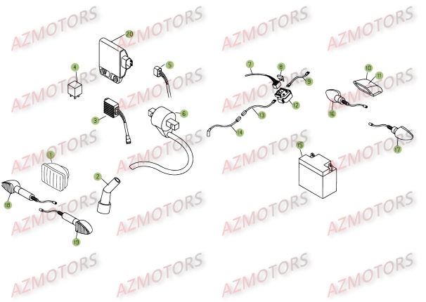 Installation Electrique AZMOTORS PiÃ¨ces BETA RR 4T 400 - [2008]
