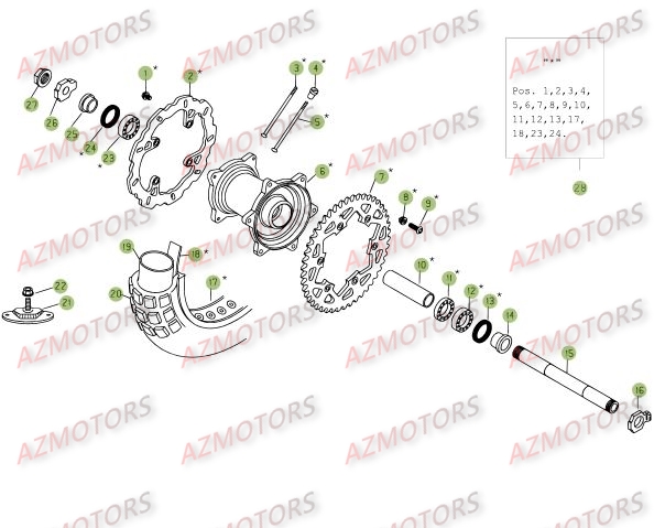 Roue Arriere AZMOTORS PiÃ¨ces BETA RR 4T 400 - [2008]