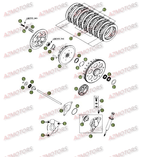 Transmission Principale Embrayage AZMOTORS PiÃ¨ces BETA RR 4T 400 - [2008]