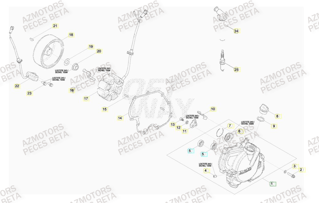 Allumage AZMOTORS PiÃ¨ces Beta RR 4T 520 Enduro - 2010