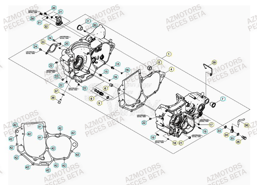 Carter Moteur AZMOTORS PiÃ¨ces Beta RR 4T 520 Enduro - 2010