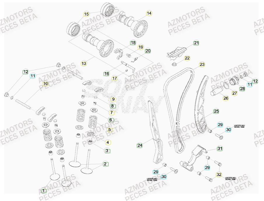 Distribution AZMOTORS PiÃ¨ces Beta RR 4T 520 Enduro - 2010