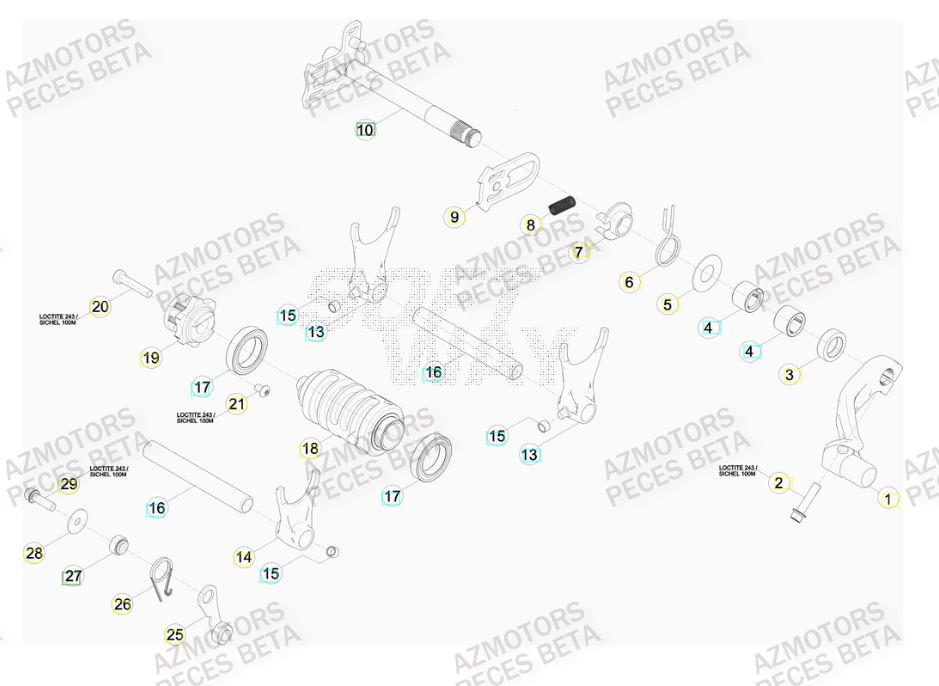 Selecteur De Vitesses AZMOTORS PiÃ¨ces Beta RR 4T 520 Enduro - 2010