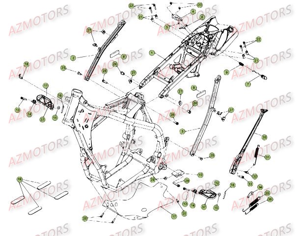Accessoires Du Chassis AZMOTORS PiÃ¨ces Beta RR 4T 350 Enduro - 2012