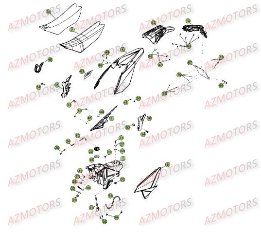 Carenages   Reservoir   Selle AZMOTORS PiÃ¨ces Beta RR 4T 350 Enduro - 2012