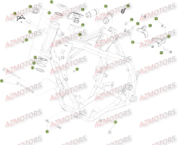 Chassis AZMOTORS PiÃ¨ces Beta RR 4T 350 Enduro - 2012