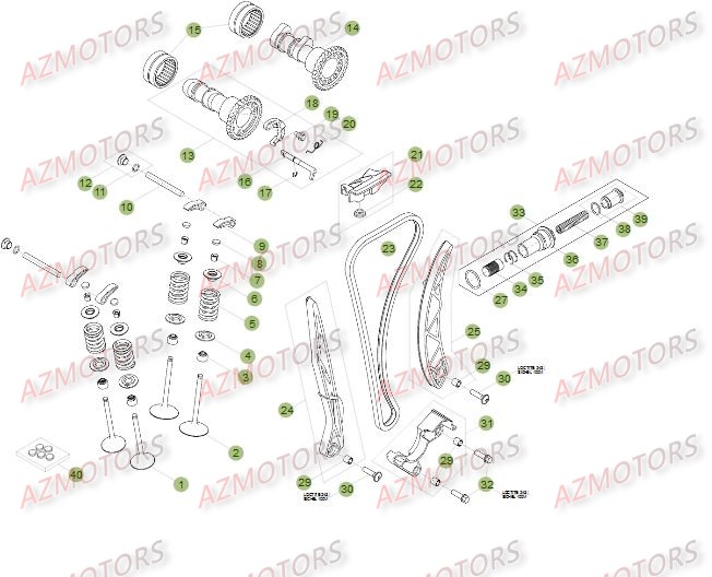 Cylindre   Culasse   Distribution 2 AZMOTORS PiÃ¨ces Beta RR 4T 350 Enduro - 2012